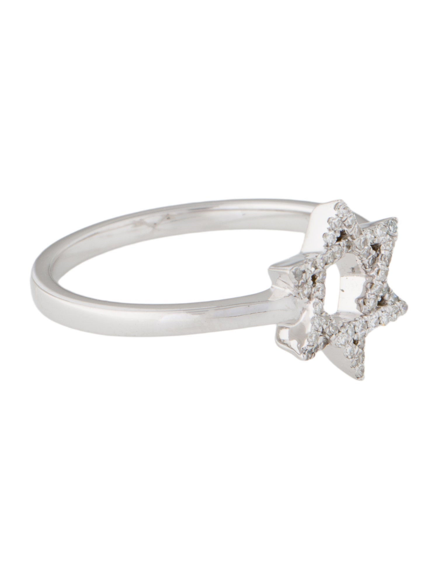 Ring 14K Diamond Star of David Cocktail Ring