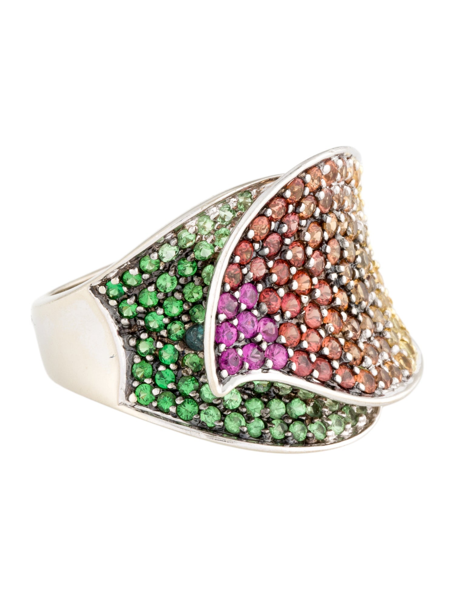 Ring 14K 1.41ctw Sapphire & Tsavorite Cocktail