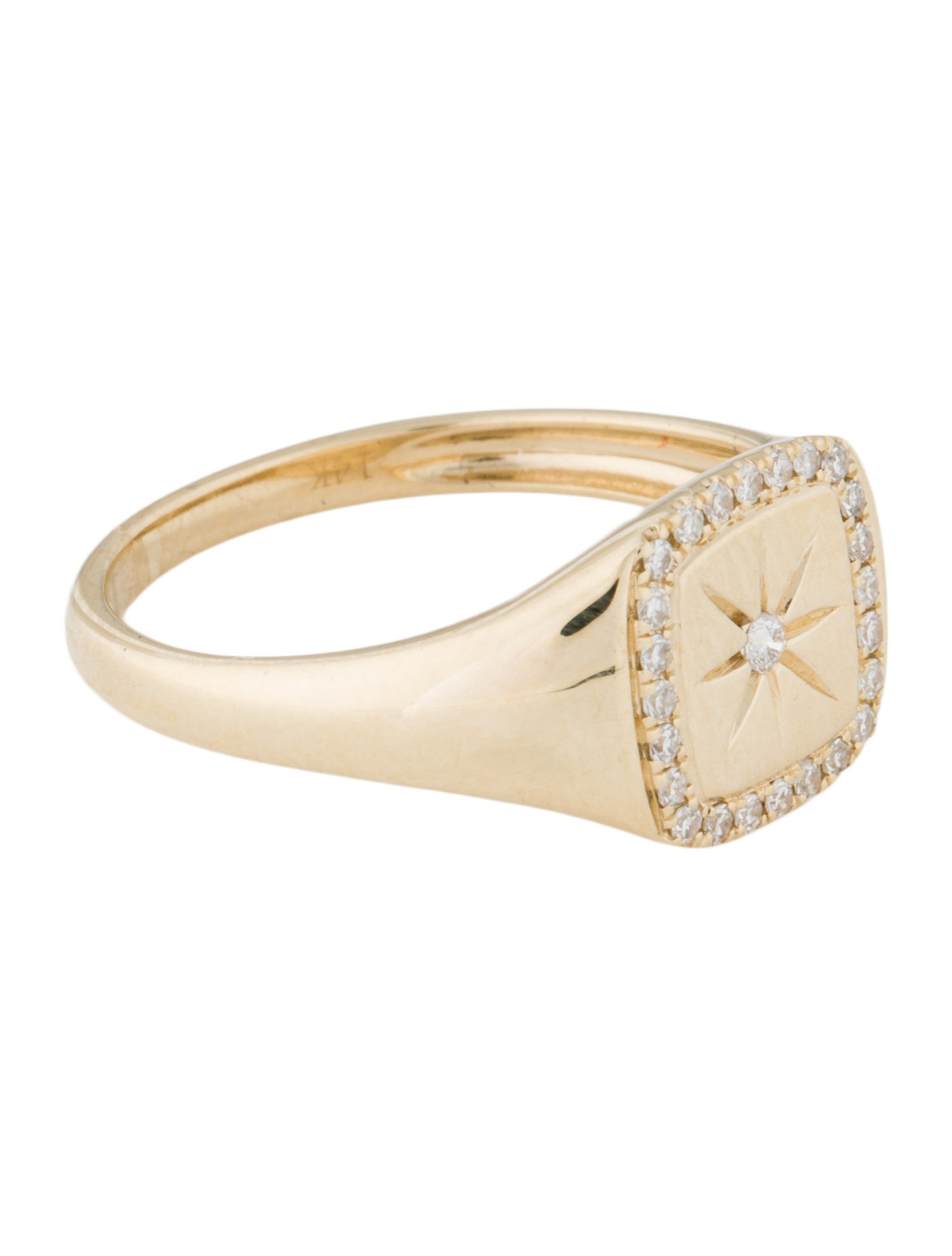 Ring 14K Diamond Signet Ring
