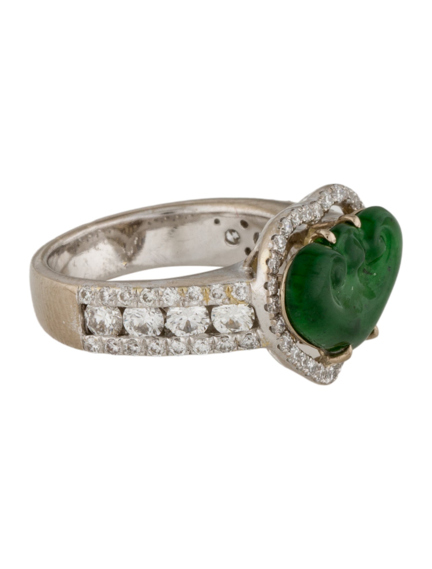 Ring 18K Jadeite & Diamond Cocktail