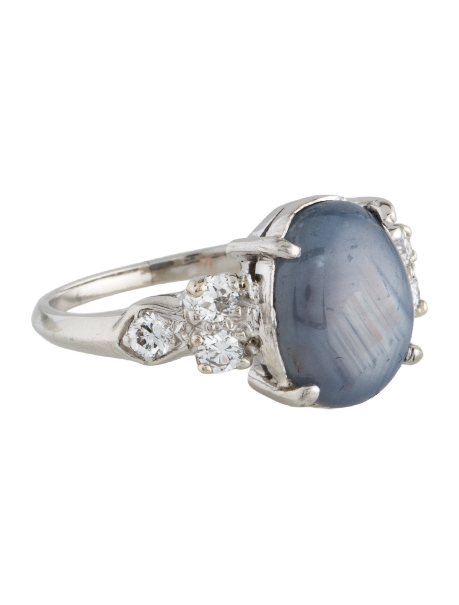 Ring Platinum 6.18ct Star Sapphire & Diamond Cocktail Ring