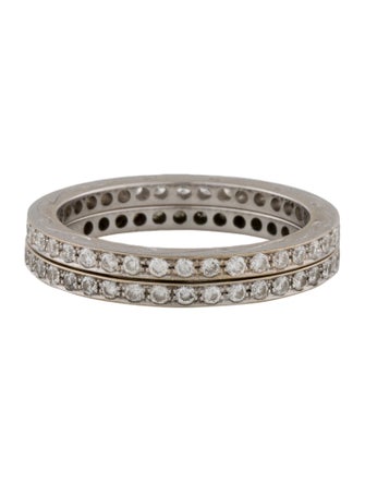 Ring 18K Diamond Set of 2 Eternity Band Ring