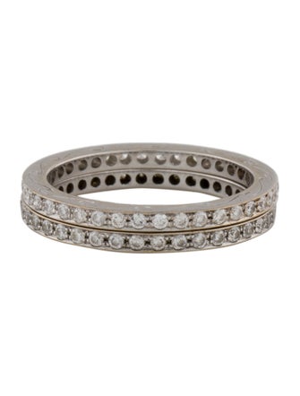 Ring 18K Diamond Set of 2 Eternity Band Ring