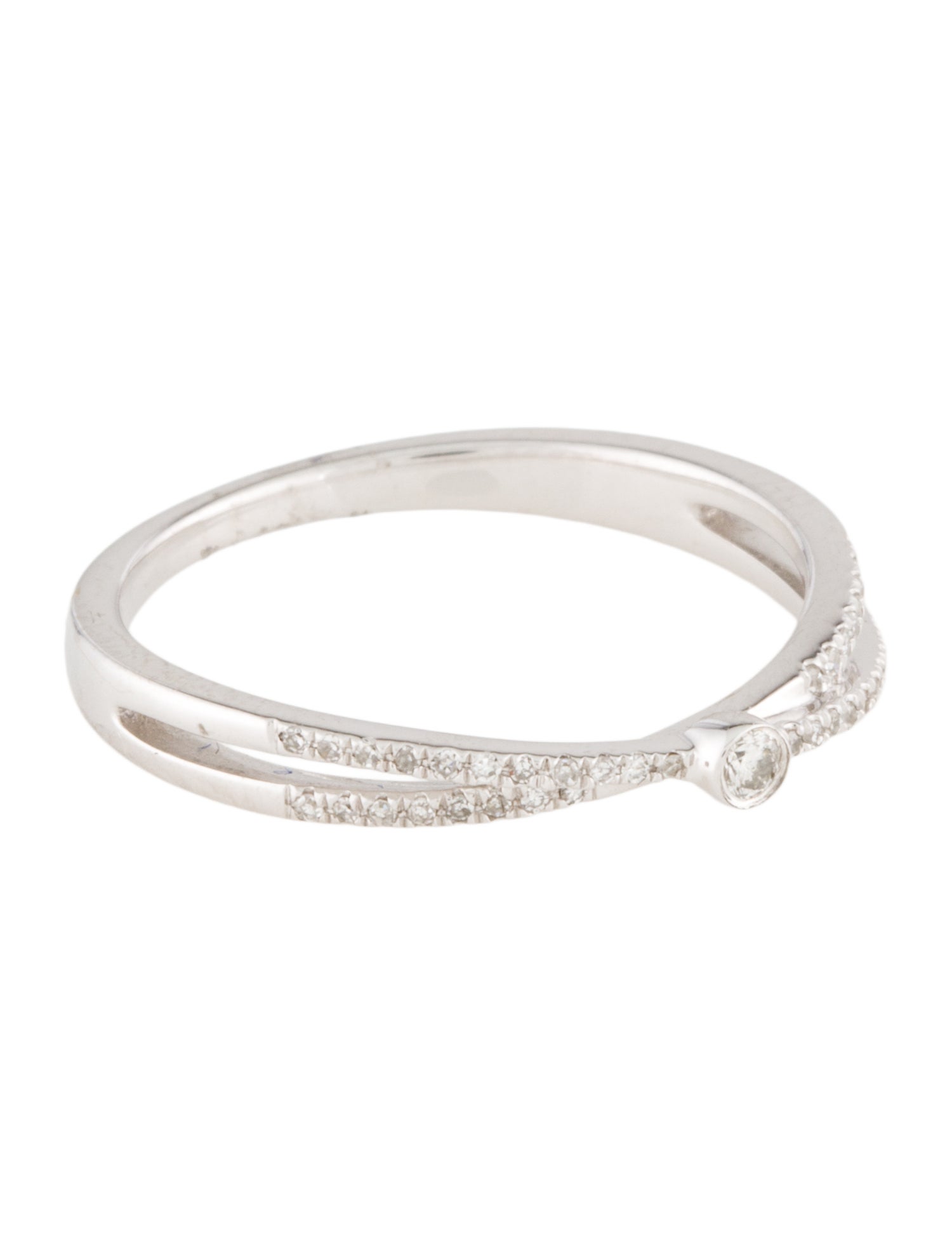 Ring 14K Diamond Criss-Cross Band Ring