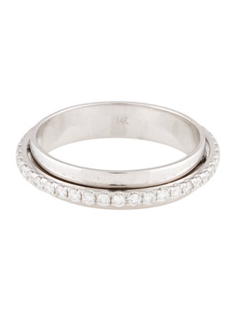 Ring Shy Creation 14K Diamond Fidget Eternity Band Ring