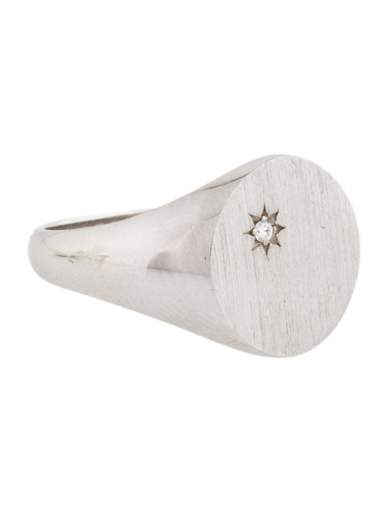 Ring 14K Diamond Oval Signet