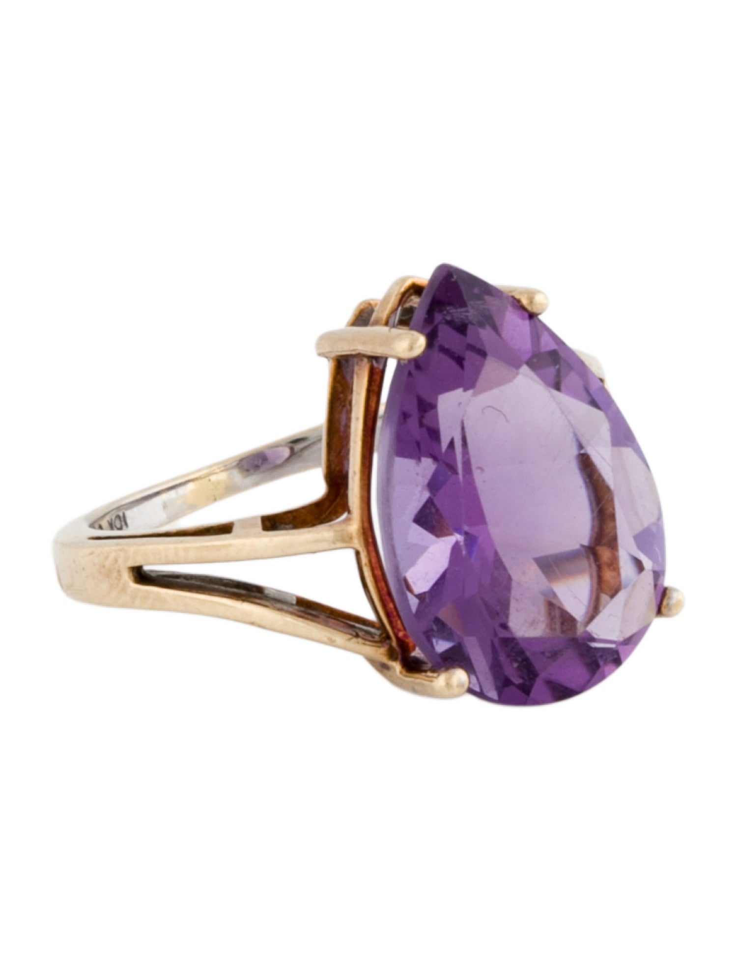 Ring 10K 4.78ctw Amethyst Cocktail Ring
