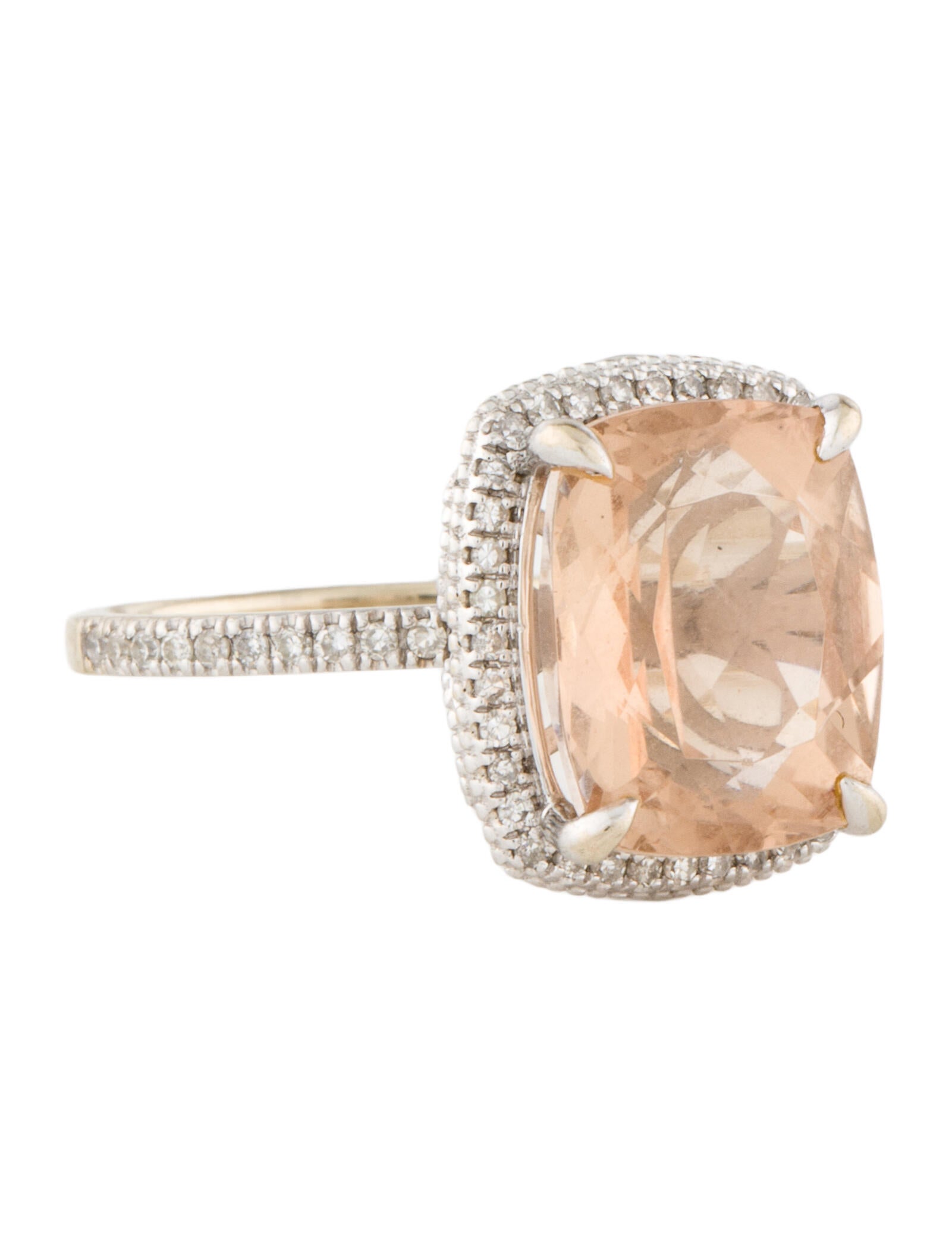 Ring 18K 5.20ctw Morganite & Diamond Cocktail Ring