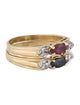 Ring 14K Ruby, Sapphire & Diamond Band Set