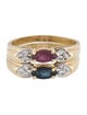 Ring 14K Ruby, Sapphire & Diamond Band Set
