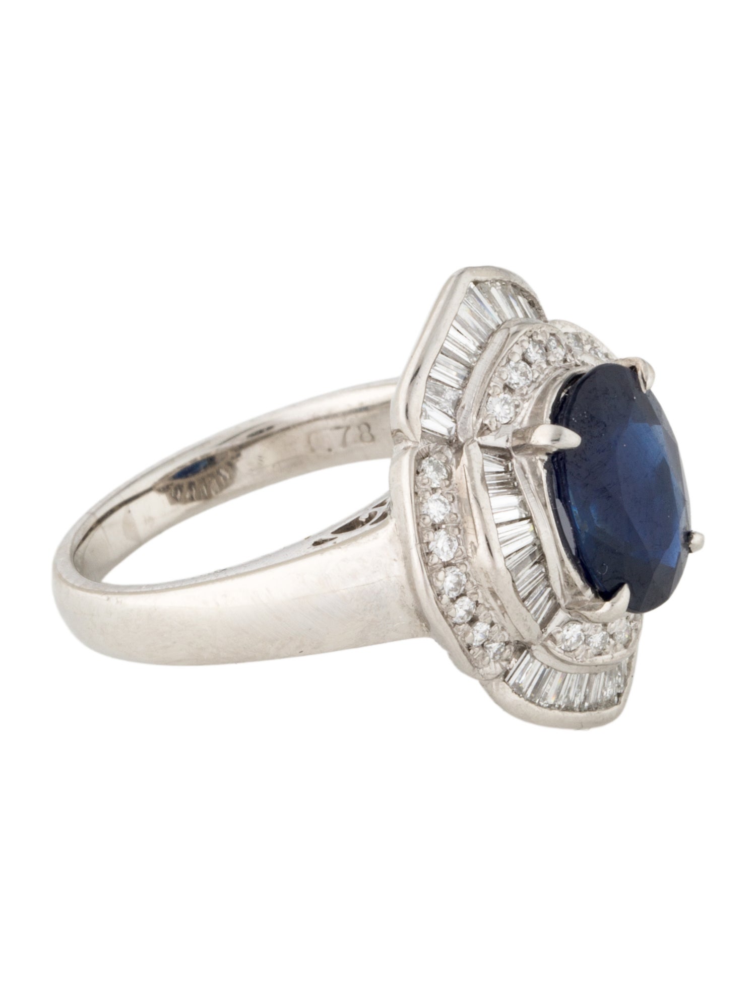 Ring Platinum 2.97ct Sapphire & Diamond Cocktail Ring