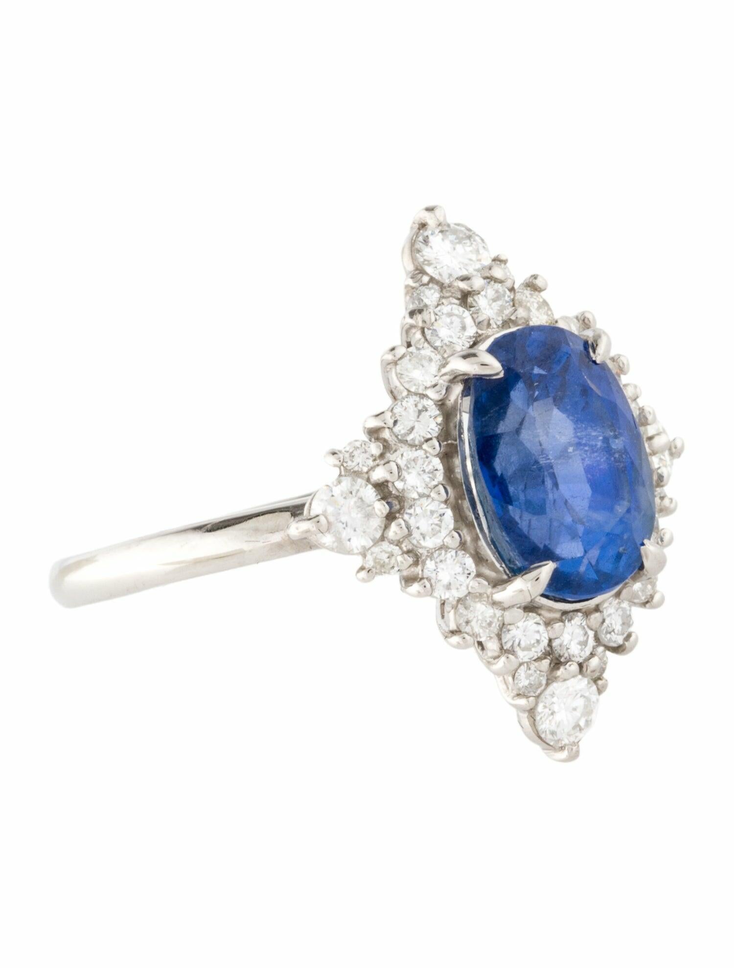 Ring Platinum 3.86ct Unheated Madagascar Sapphire & Diamond Cocktail Ring