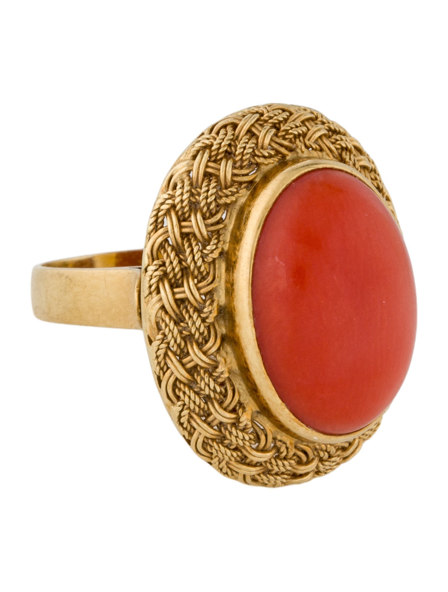 Ring 18K Coral Cocktail