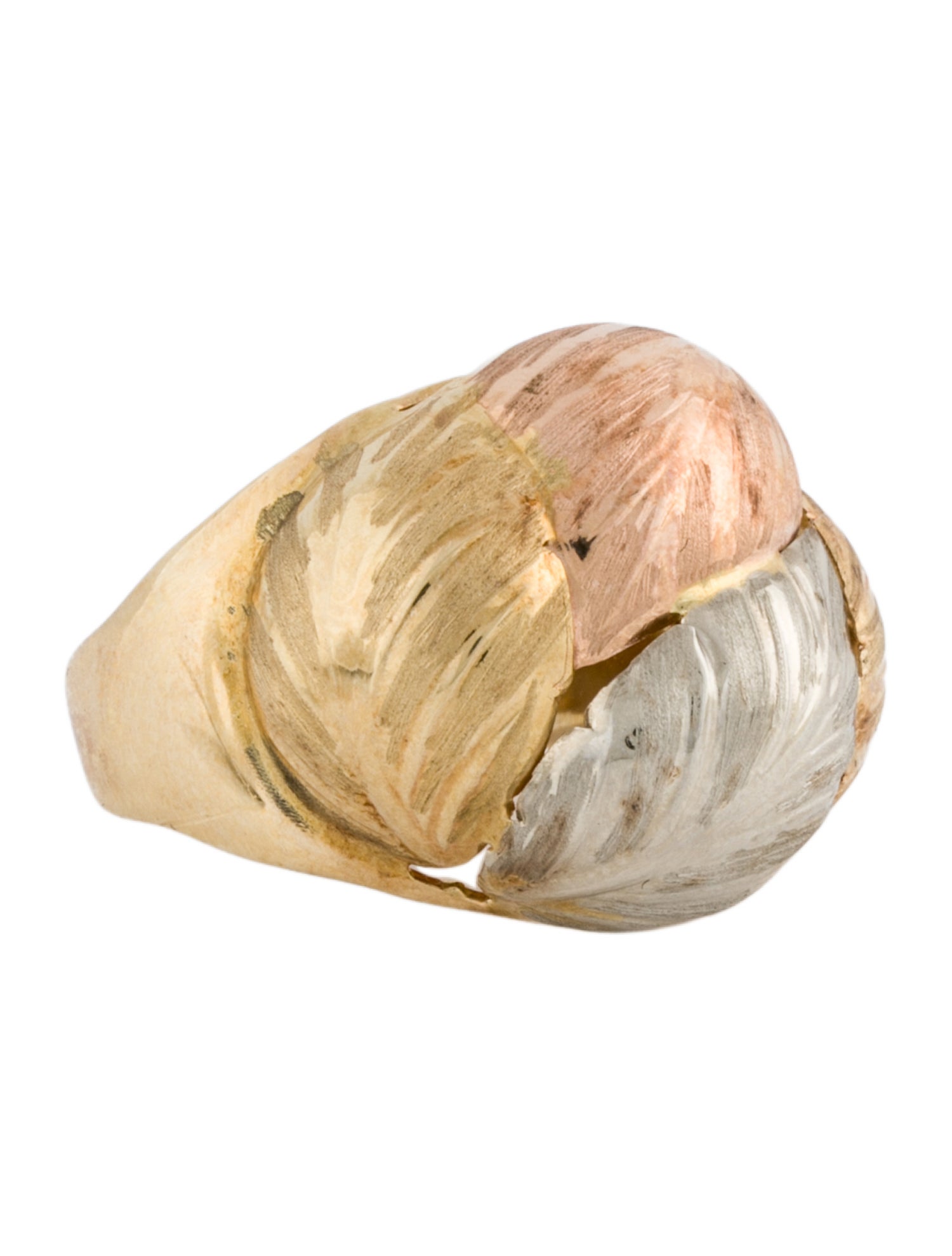 Ring 14K Leaf Dome Ring