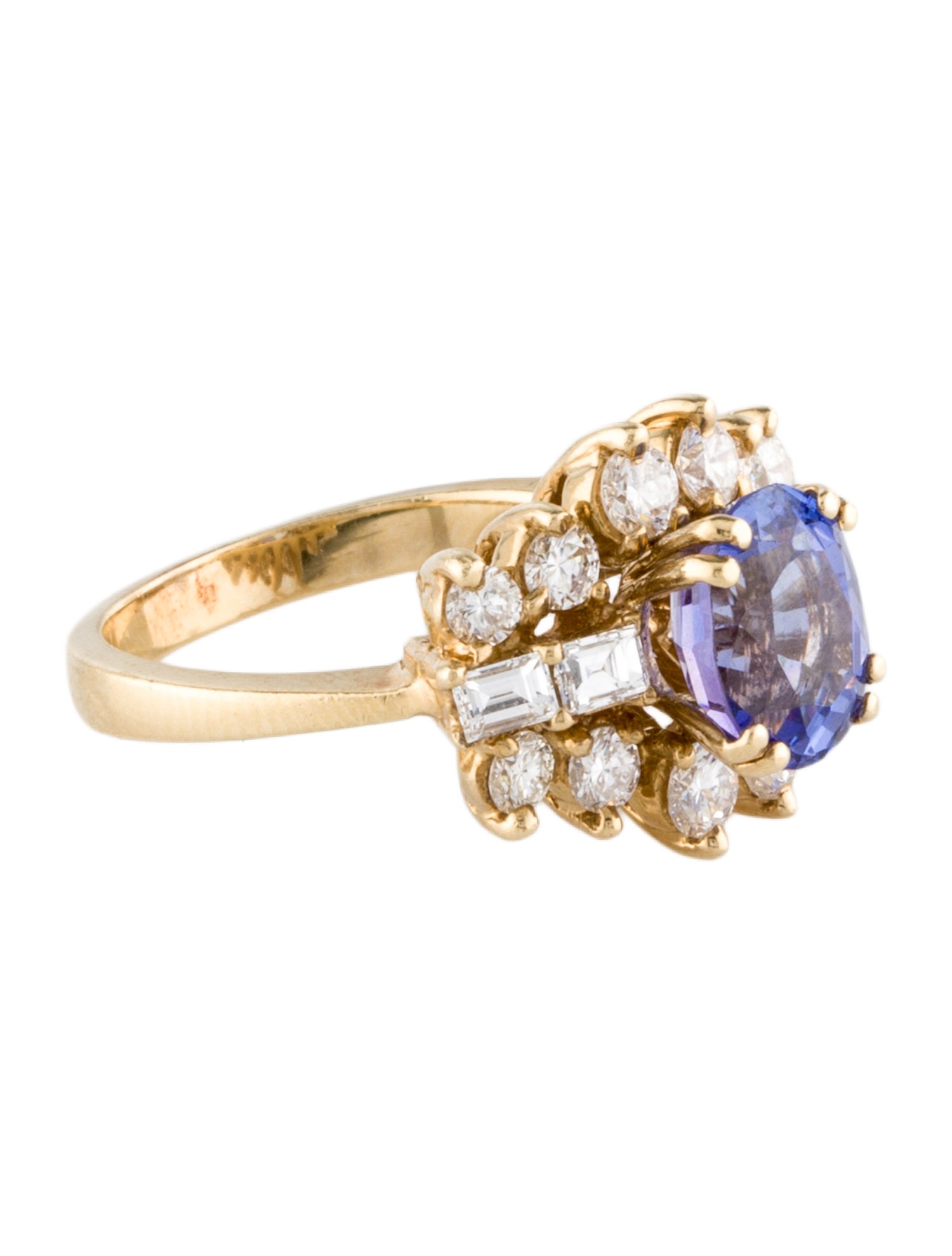 Ring 14K 2.37ct Tanzanite & Diamond Cocktail Ring