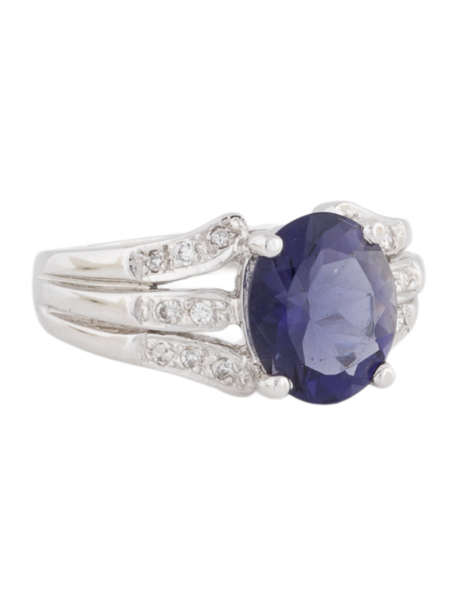 Ring 14K Iolite & Diamond Ring
