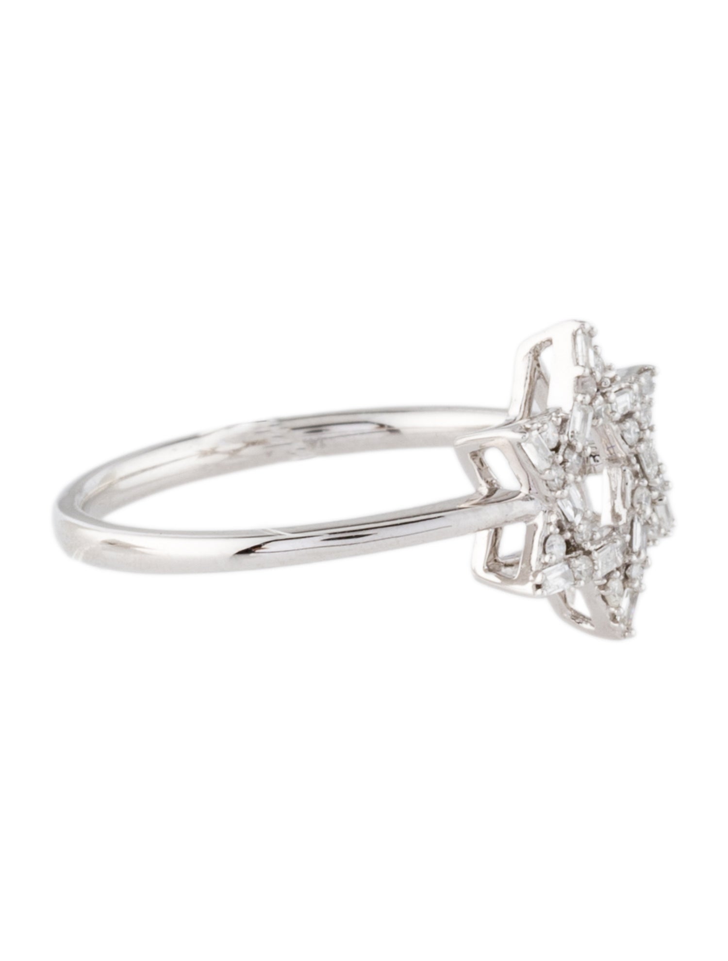 Ring 14K Diamond Star Of David Cocktail