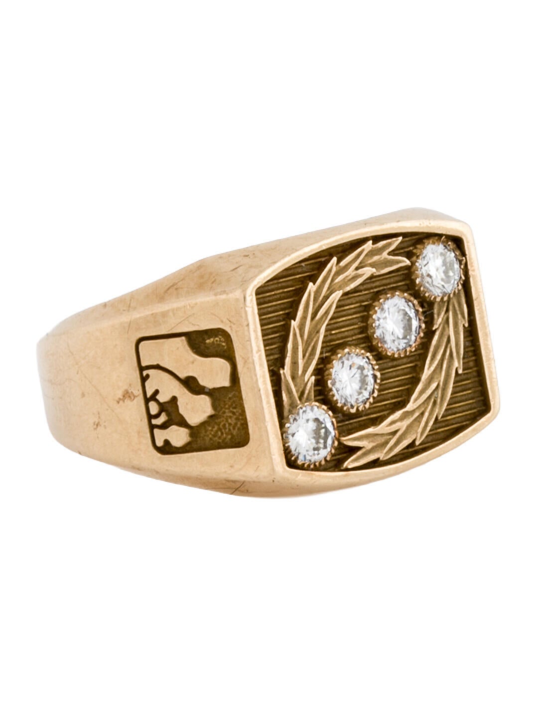 Ring 10K Diamond Signet