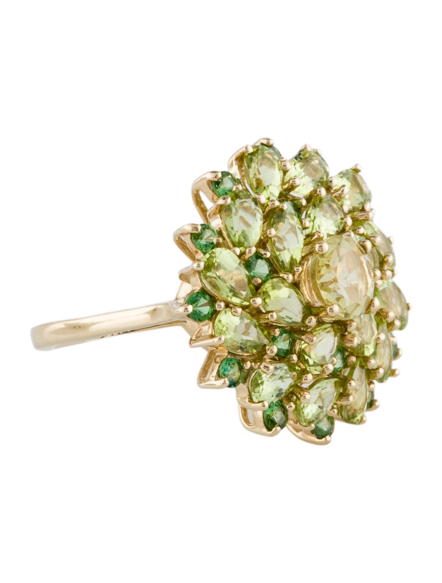 Ring 10K Multistone Cluster Cocktail