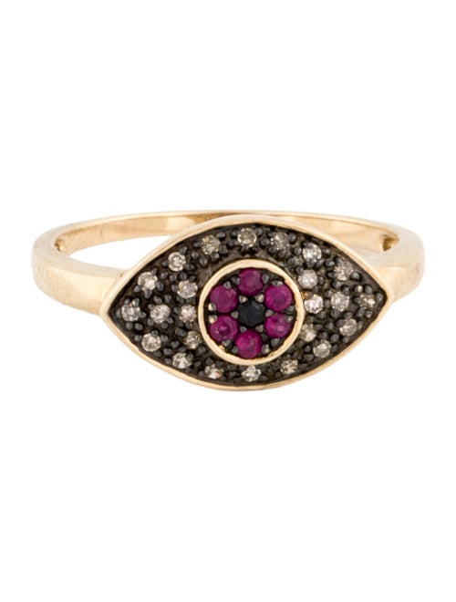 Ring 10K Ruby, Spinel, & Diamond Cocktail Ring