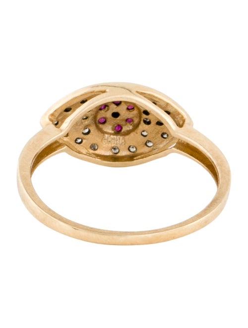 Ring 10K Ruby, Spinel, & Diamond Cocktail Ring