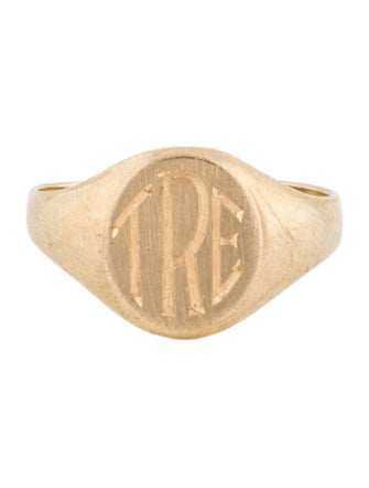 Ring 14K 'TRE' Signet Ring