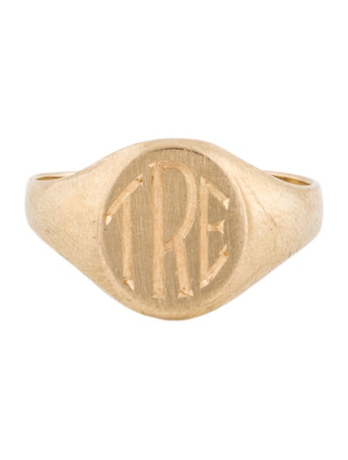Ring 14K 'TRE' Signet Ring