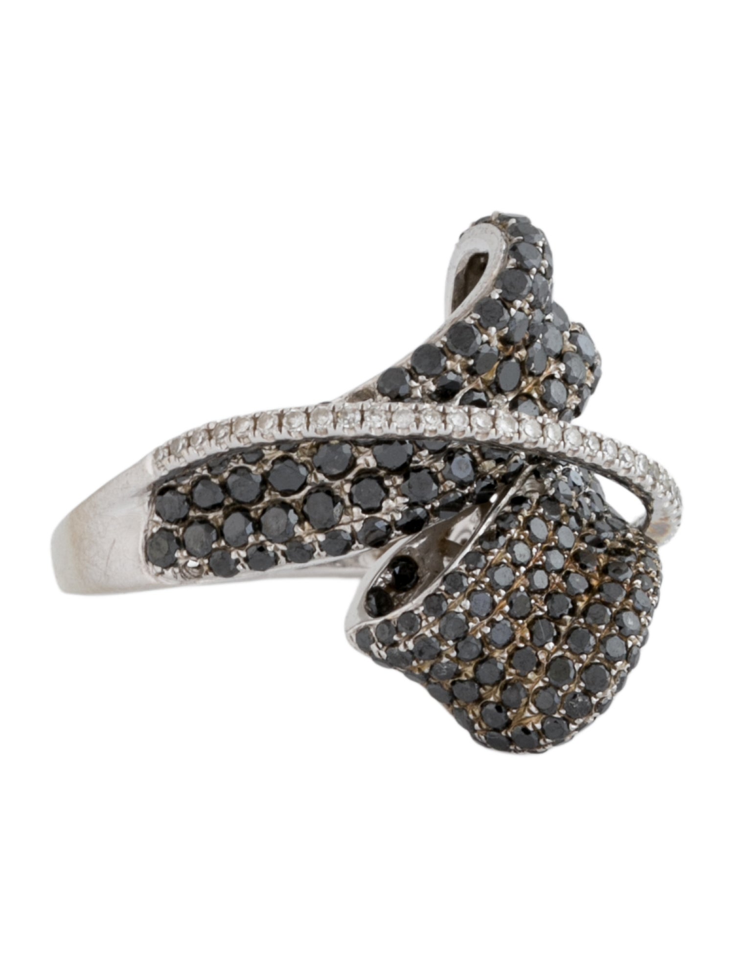 Ring 14K Diamond Ribbon Bypass Cocktail Ring