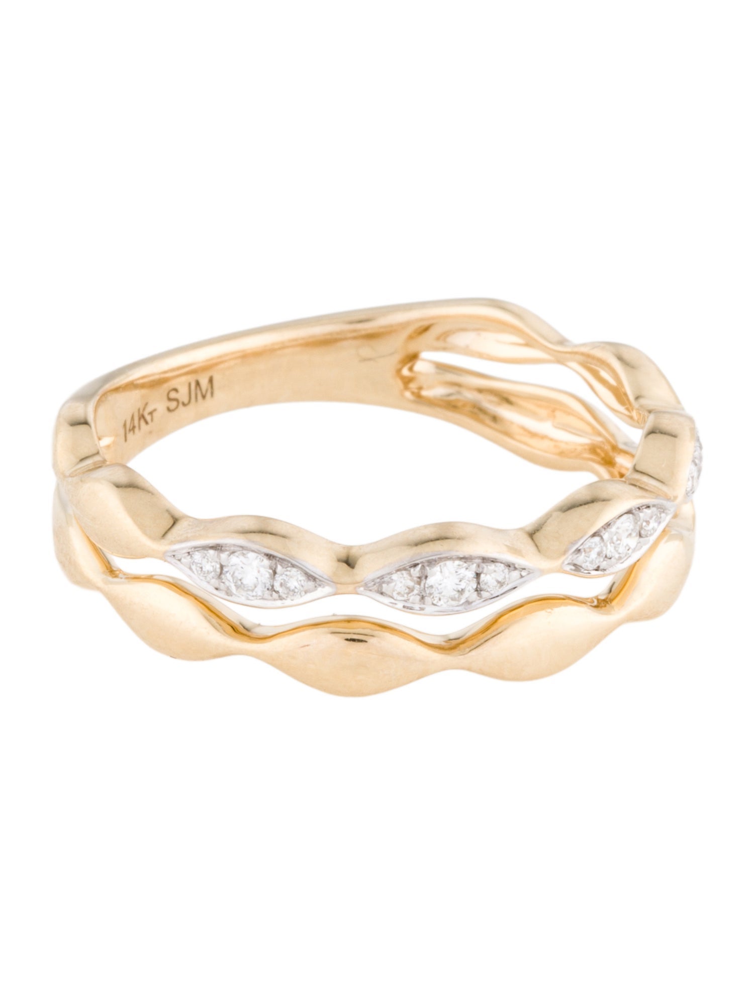 Ring 14K Diamond Double Band