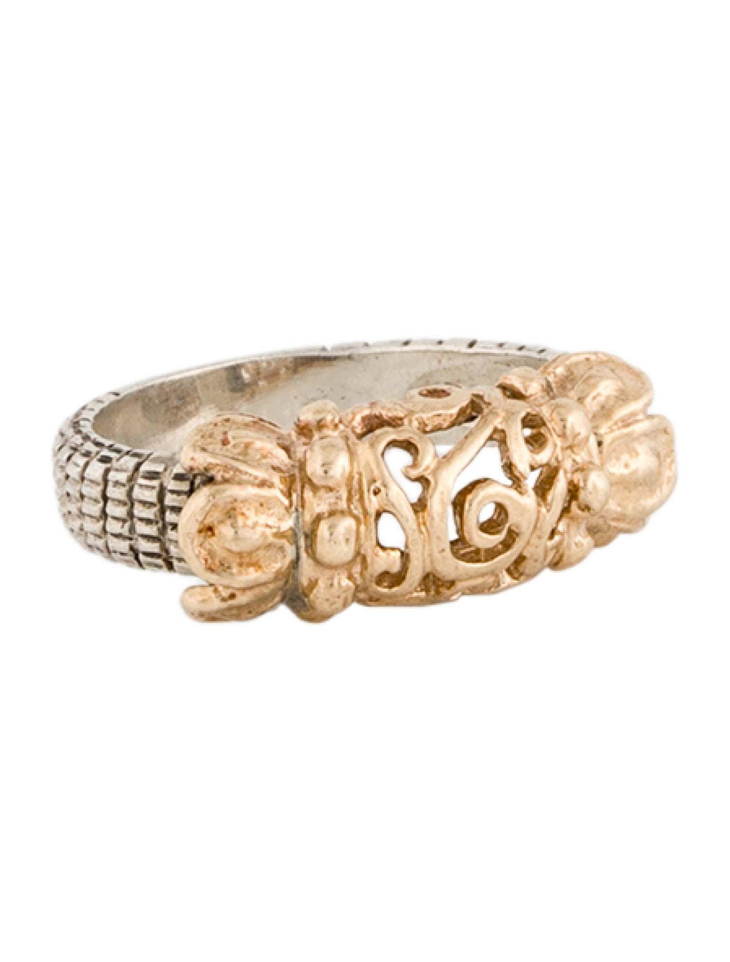 Ring Alwand Vahan Two-Tone Hollow Band Ring