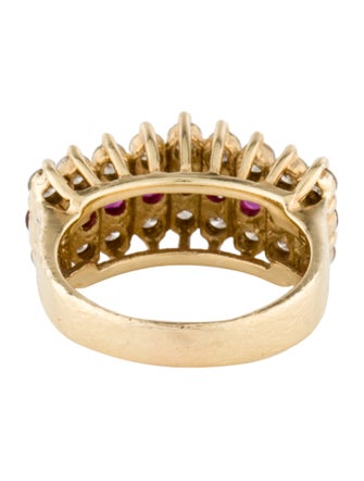 Ring 14K Ruby & Diamond Pointed Ring