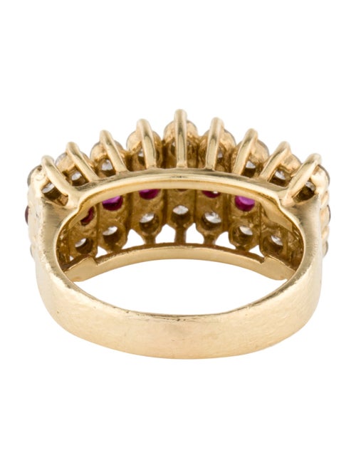 Ring 14K Ruby & Diamond Pointed Ring