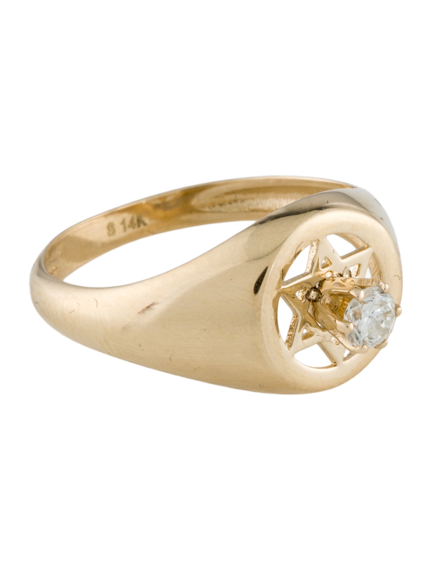 Ring 14K Diamond Star of David Cocktail Ring