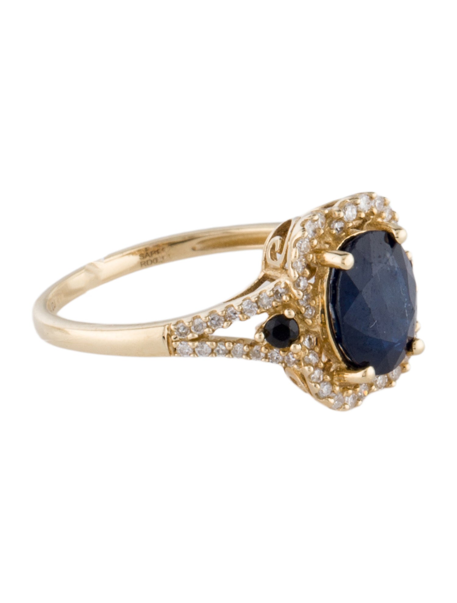Ring 14K 2.00ct Sapphire & Diamond Cocktail Ring