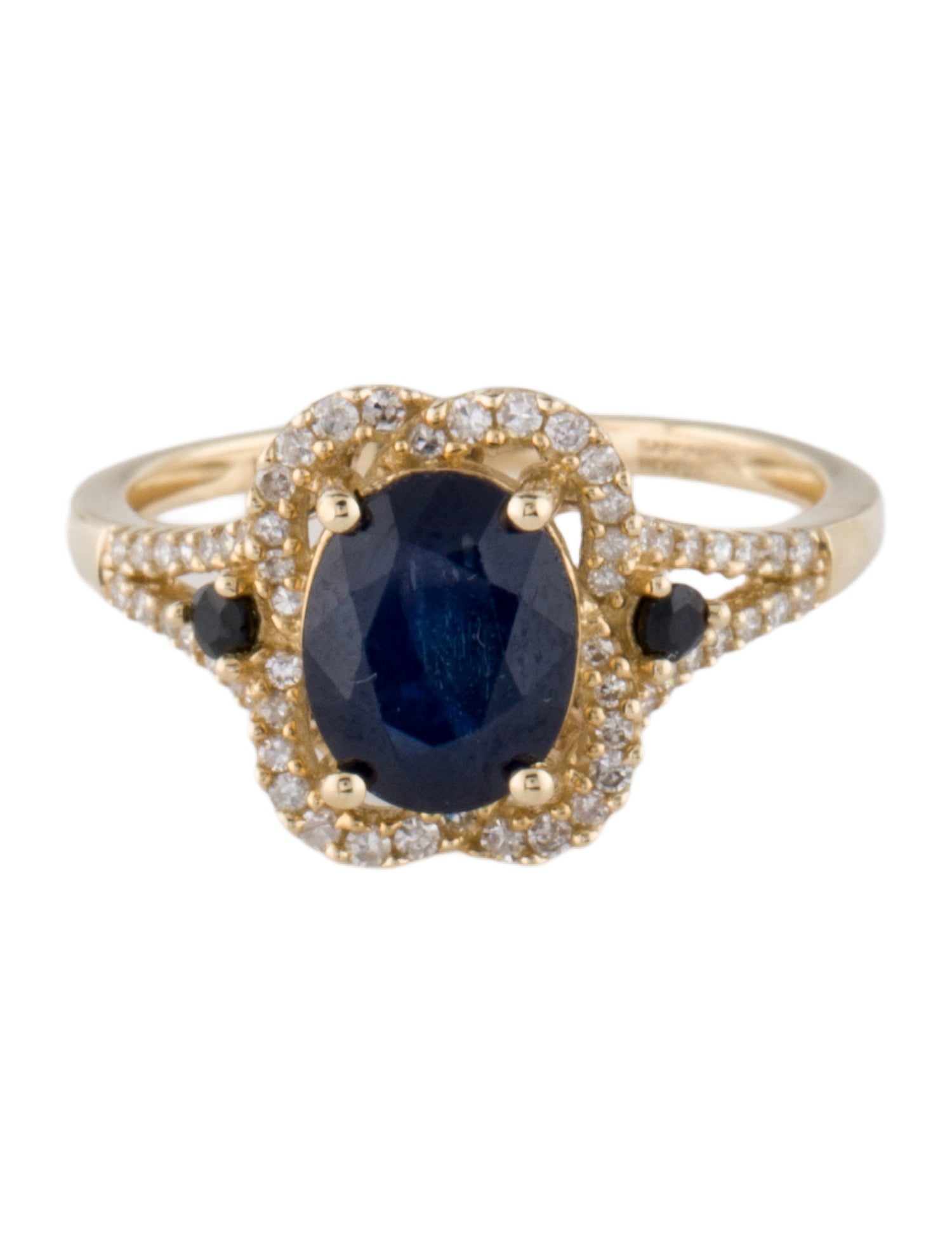 Ring 14K 2.00ct Sapphire & Diamond Cocktail Ring