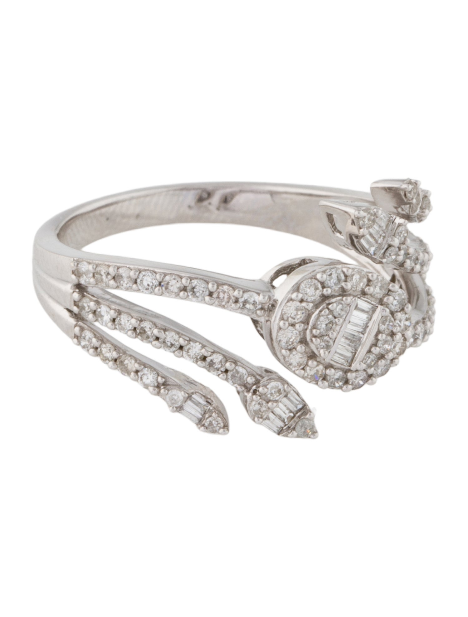 Ring 14K Diamond Spiral Ring