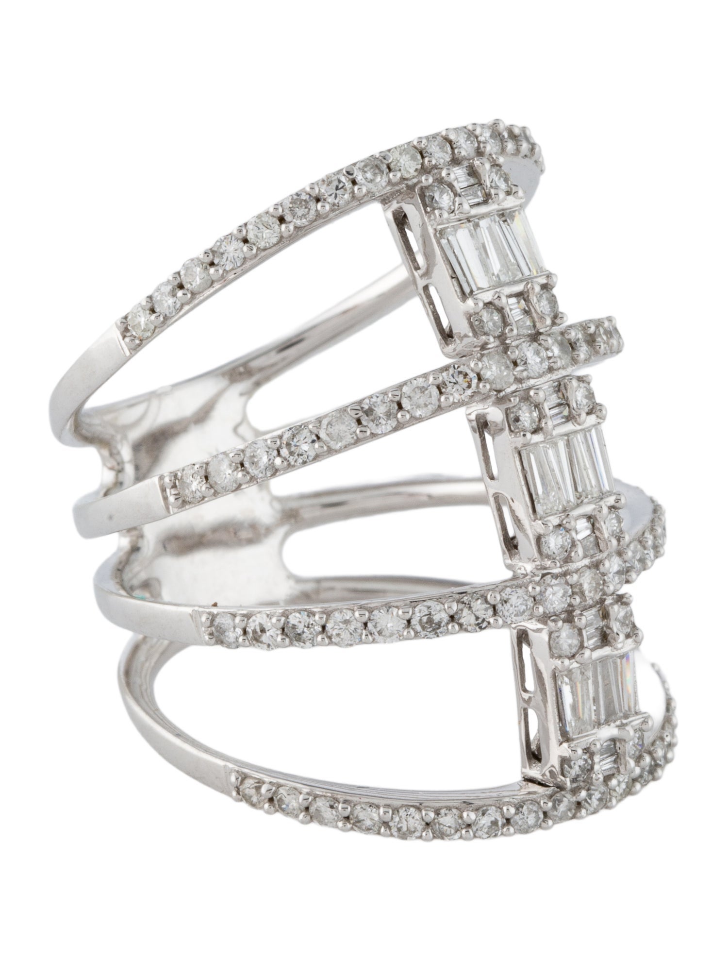 Ring 14K 1.28ctw Diamond Four-Row Band