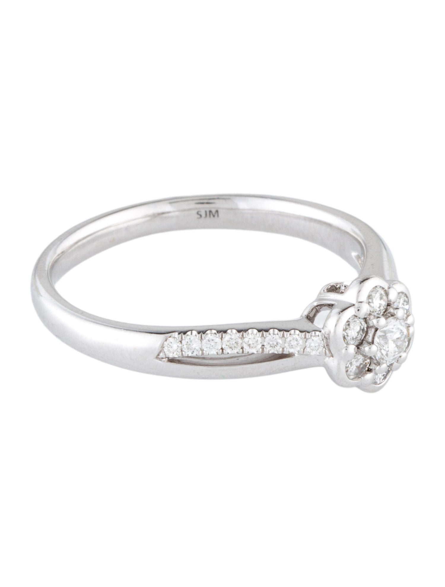 Ring 14K Diamond Flower Cocktail Ring