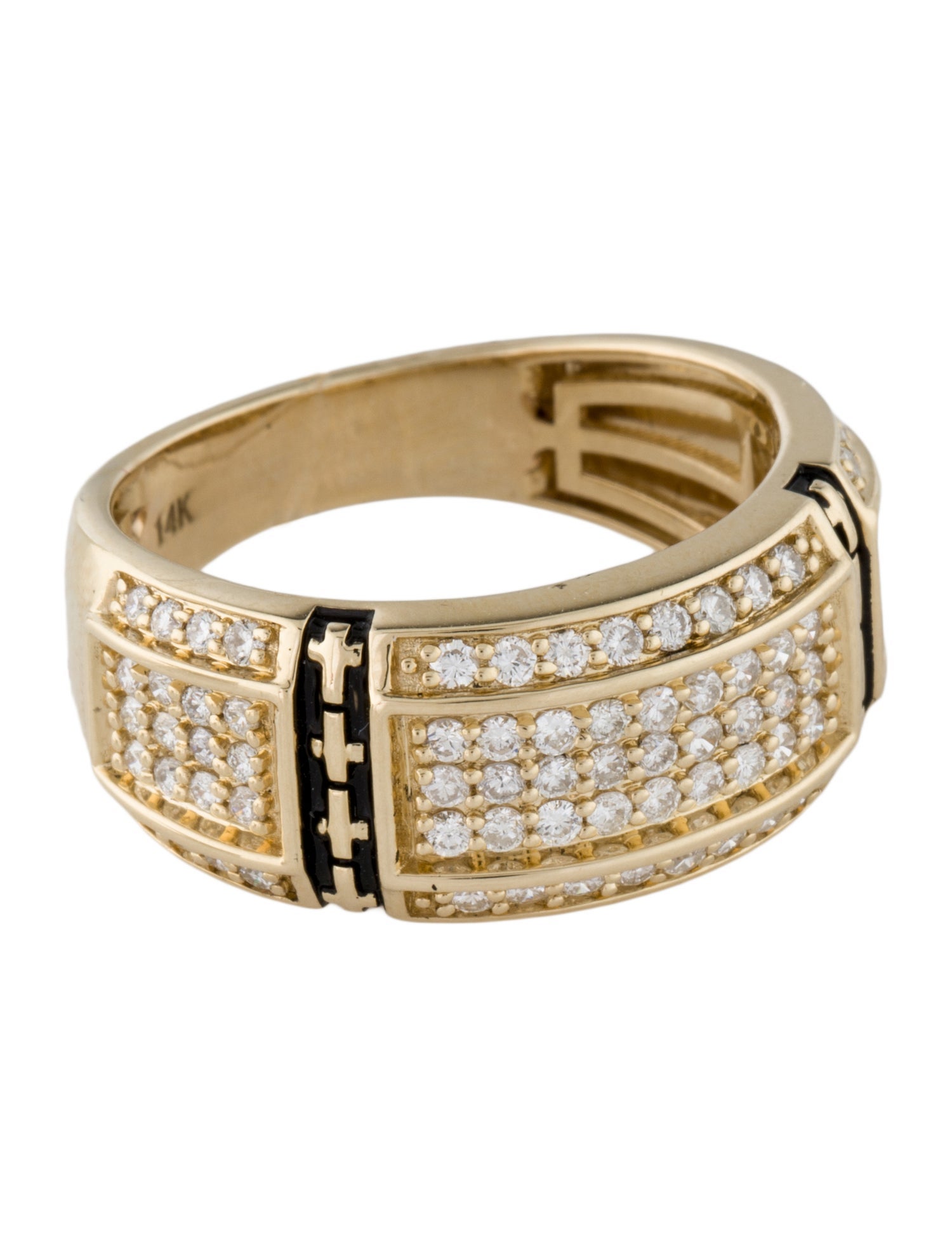 Ring 14K 1.00ctw Diamond & Enamel Diamond Band Ring