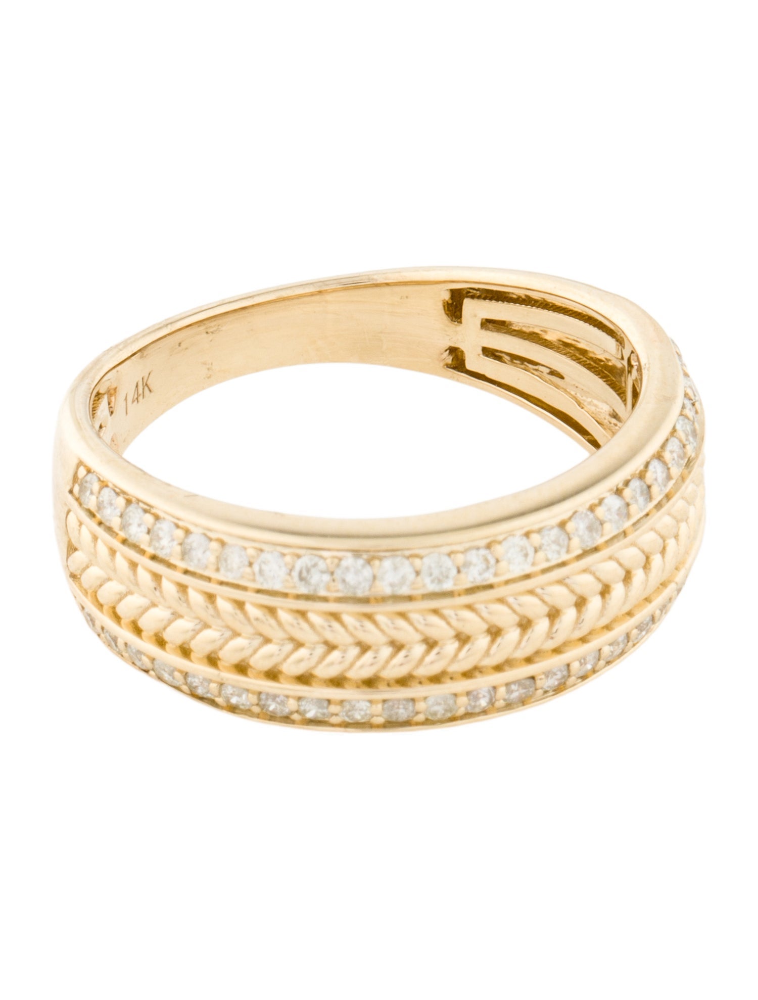 Ring 14K Diamond Braided Rope Band