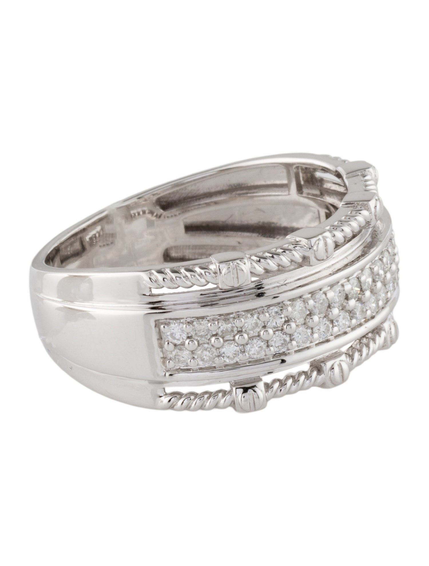 Ring 14K Diamond Rope Pattern Band Ring
