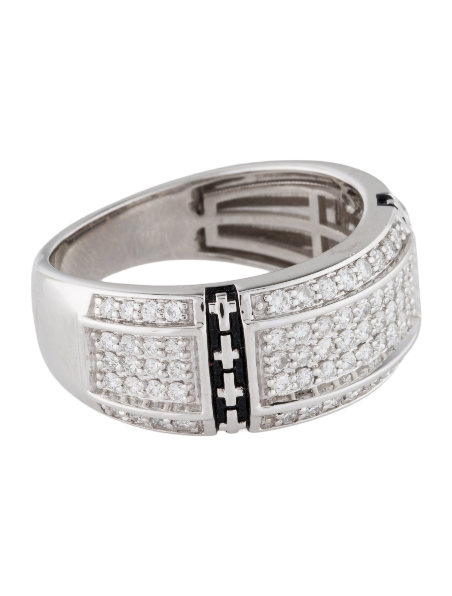 Ring 14K 1.00ctw Diamond & Enamel Diamond Band Ring