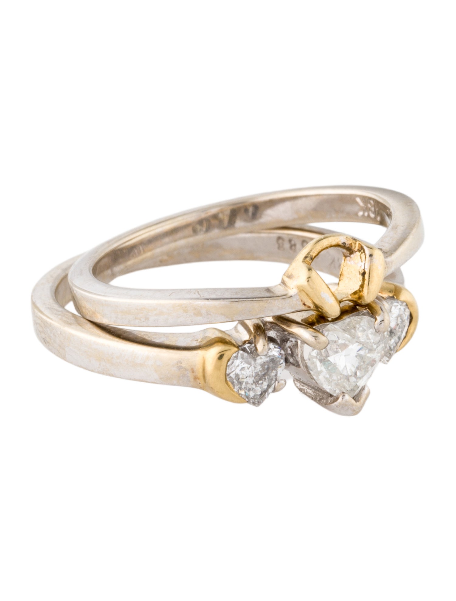 Ring 18K Diamond Heart Wedding Set