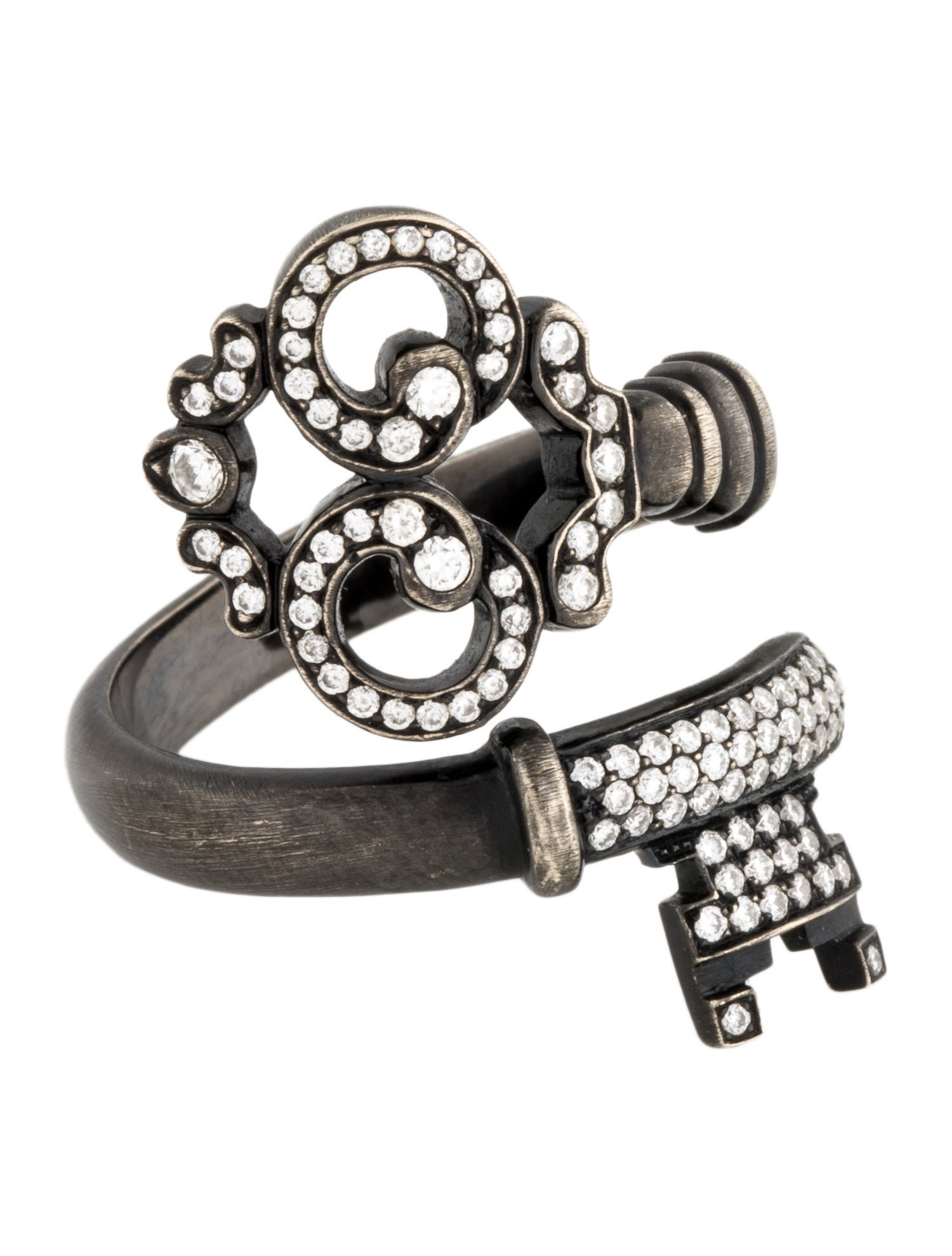 Ring 18K Diamond Key Cocktail Ring