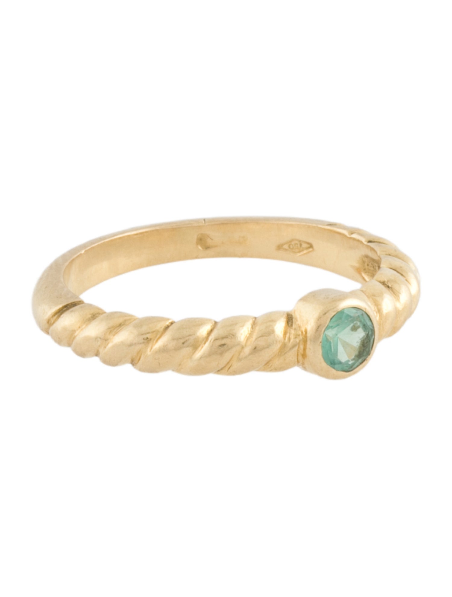 Ring 18K Emerald Cable Stacking Band