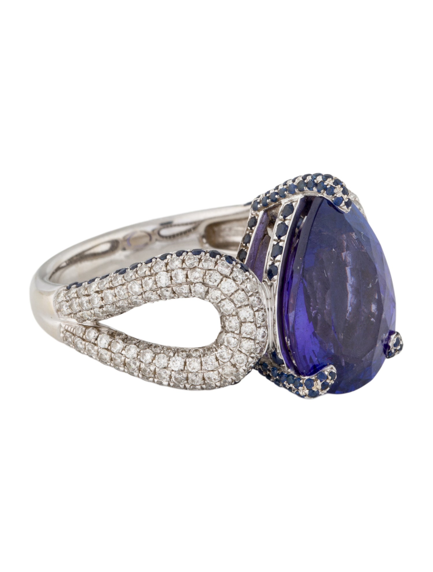 Ring 18K 6.52ct Tanzanite & Diamond Cocktail Ring