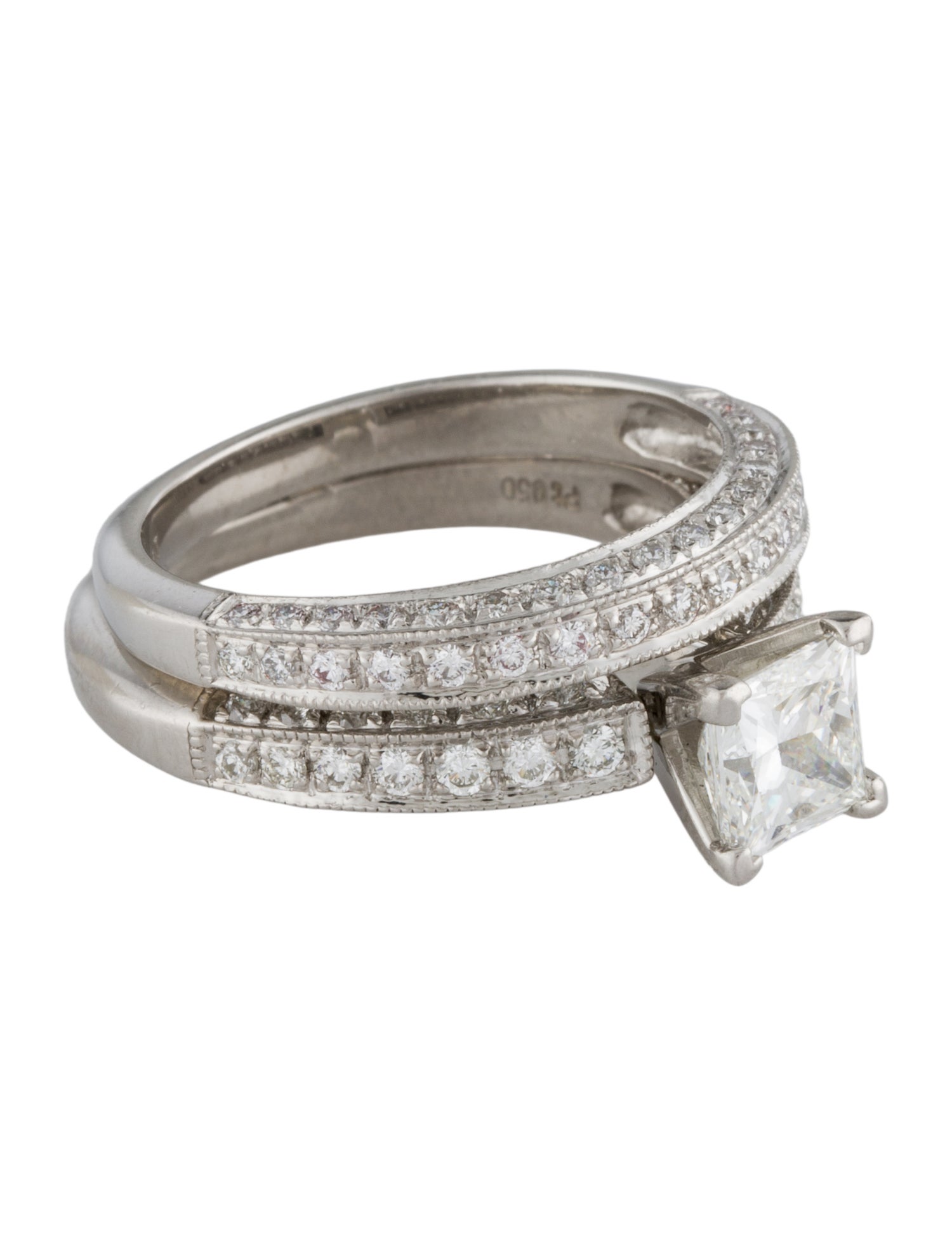 Ring Platinum 1.15ct Diamond Wedding Ring Set