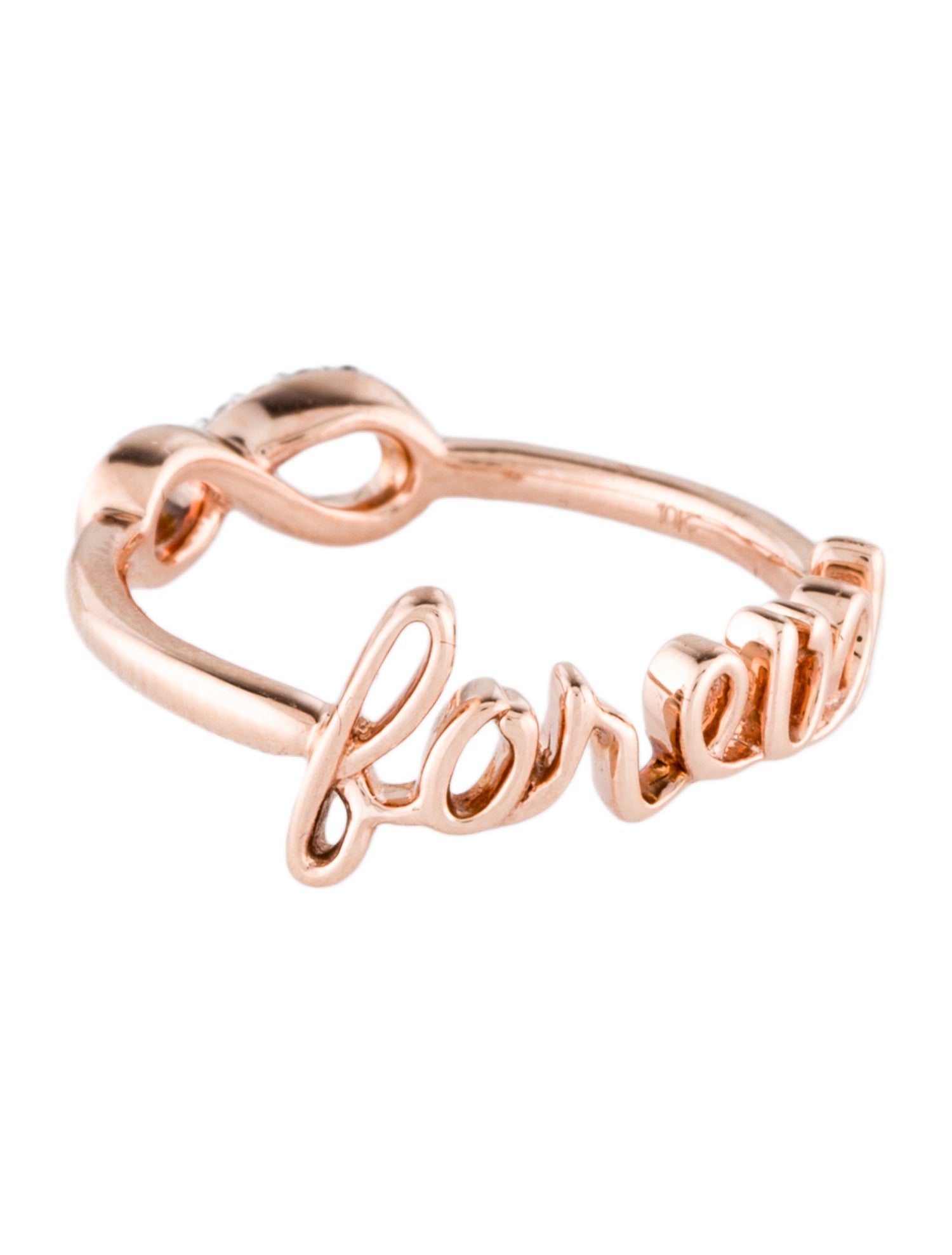 Ring 10K Diamond Infinity Sign Band