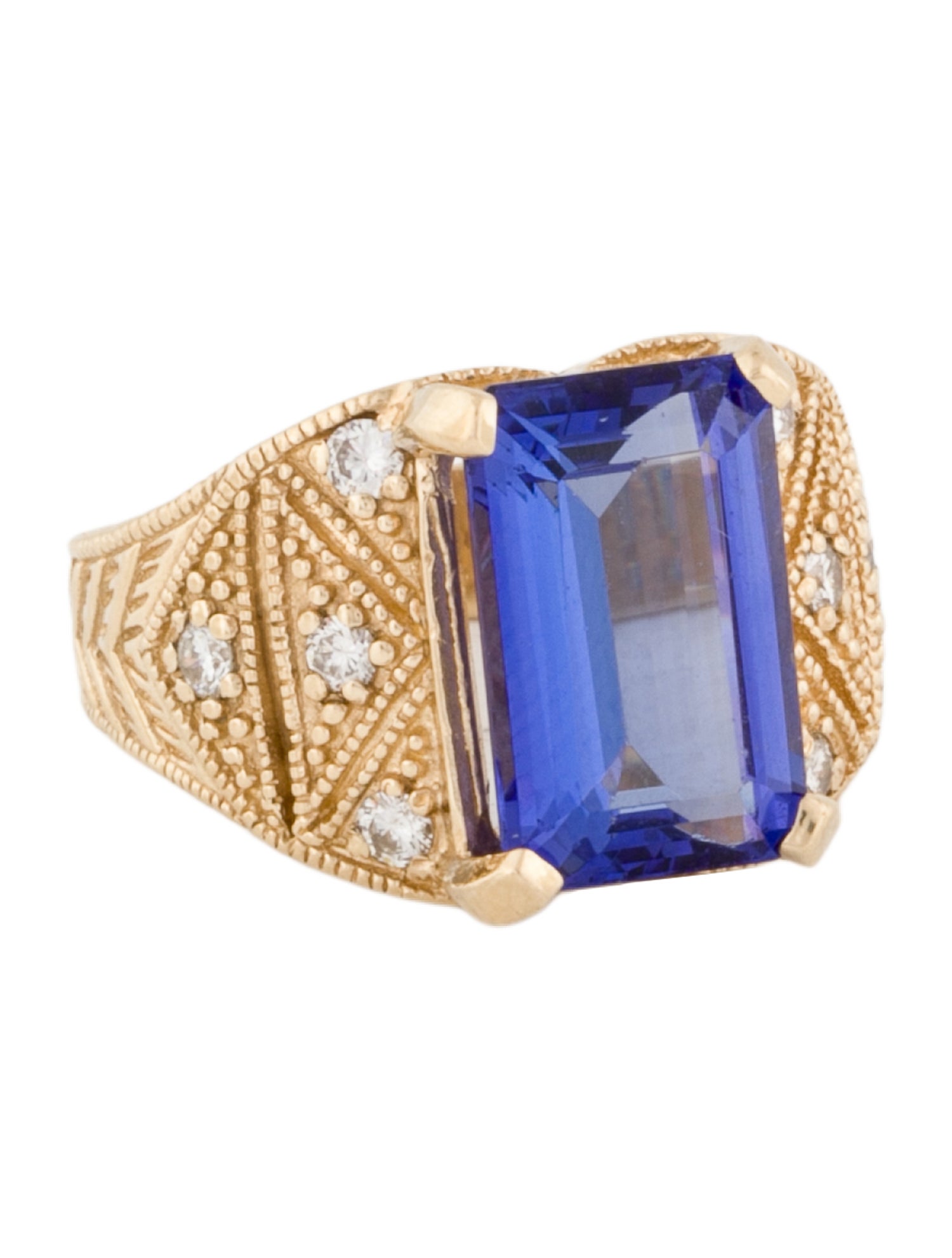 Ring 14K 6.09ctw Tanzanite & Diamond Cocktail