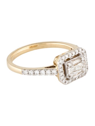 Ring 14K Diamond Halo Cocktail